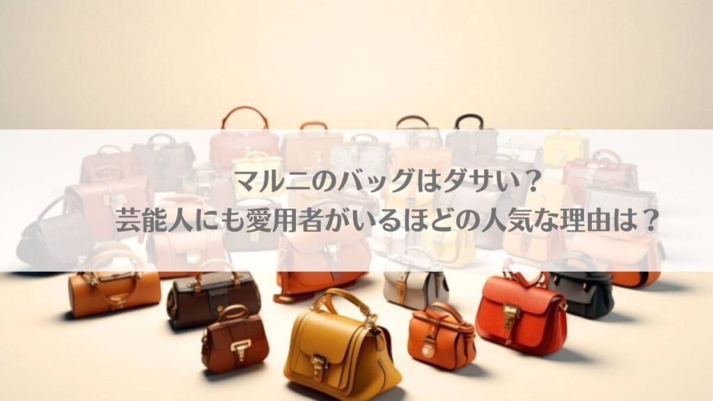 マルニのバッグはダサい?芸能人にも愛用者がいるほどの人気な理由は?